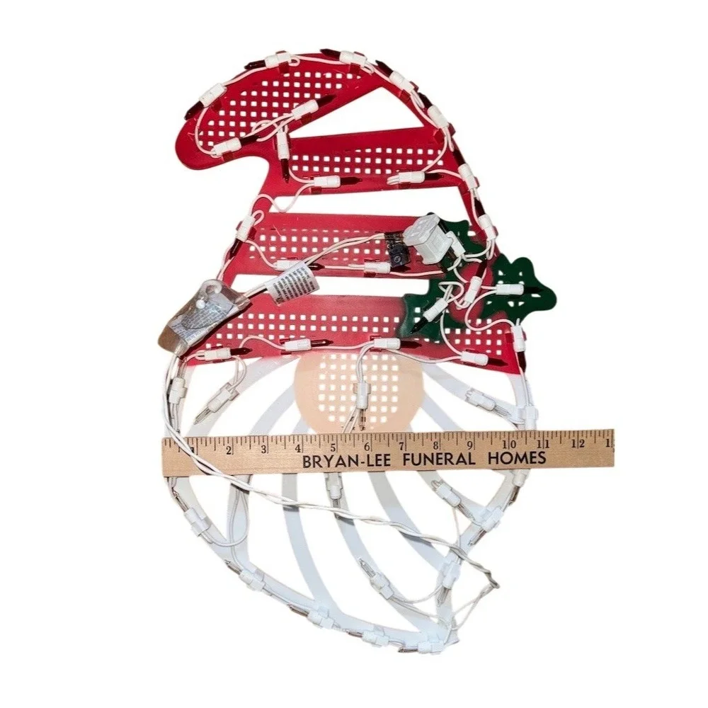Northlight Lighted Santa Hat &‎ Beard Christmas Window Silhouette Plug-In gnome
